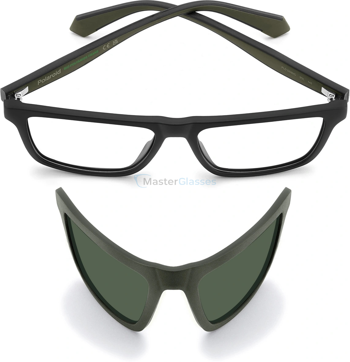 Оправа с солнцезащитным клипоном POLAROID PLD D590/C 3OL Matte Black Green
