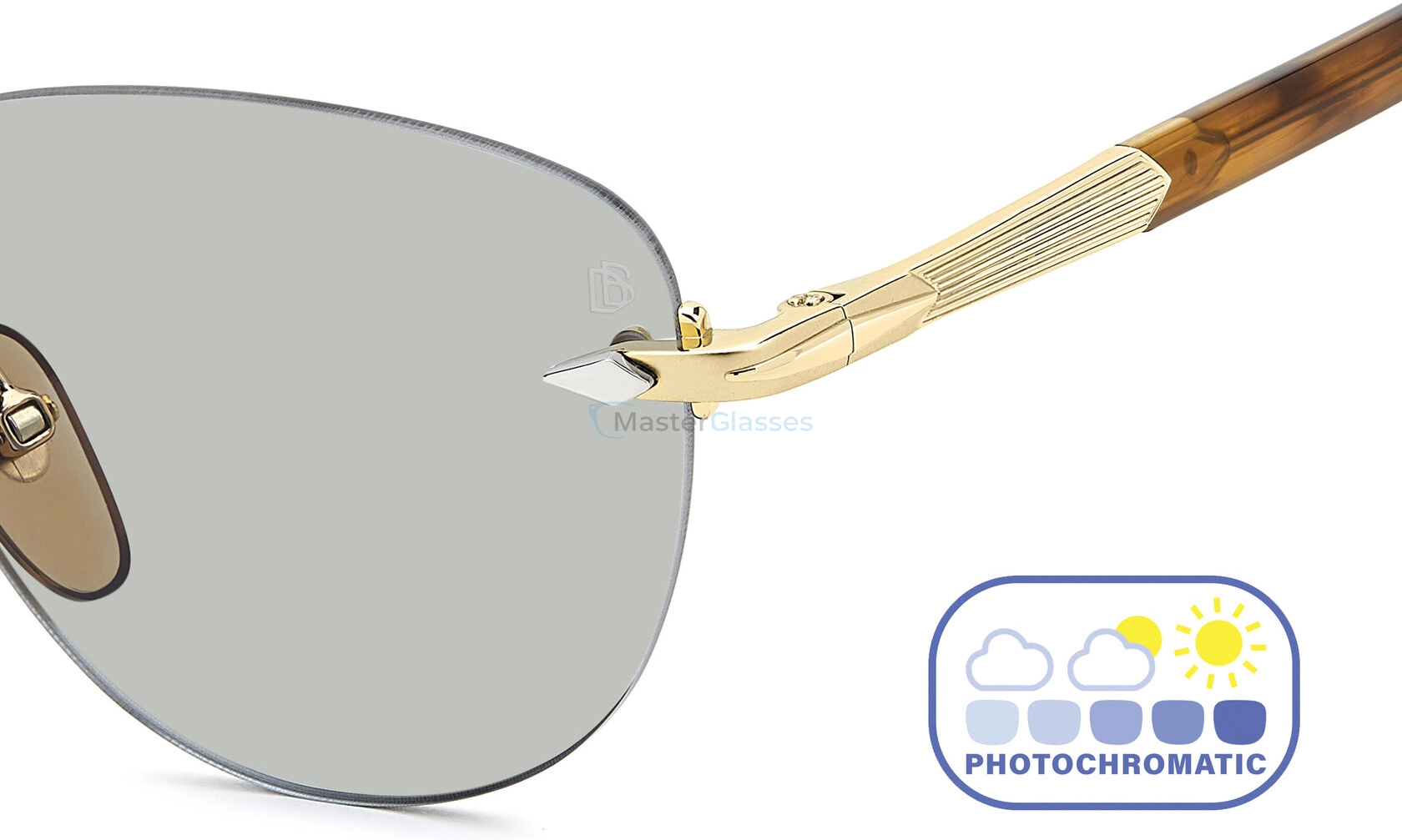 Солнцезащитные очки (фотохромные) DAVID BECKHAM DB 1224/S T5U Gold Brown Horn