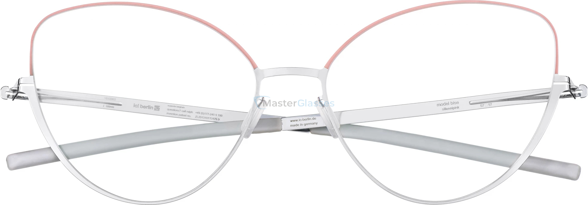 Оправа Ic! Berlin Bise Sillenipink Pop Fashion-Silver Light Grey RX-Clear Flex