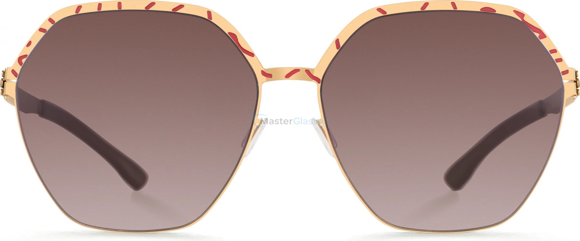 Солнцезащитные очки Ic! Berlin Kiez Motif Rose-Lava Inlay Rose-Gold Warm Grey Summerhaze Donnerstag