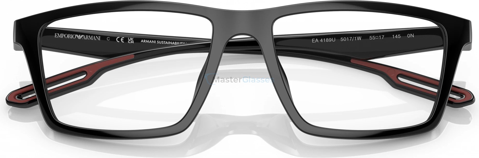 Оправа с двумя складными солнцезащитными клипонами Emporio Armani EA4189U 50171W Shiny Black