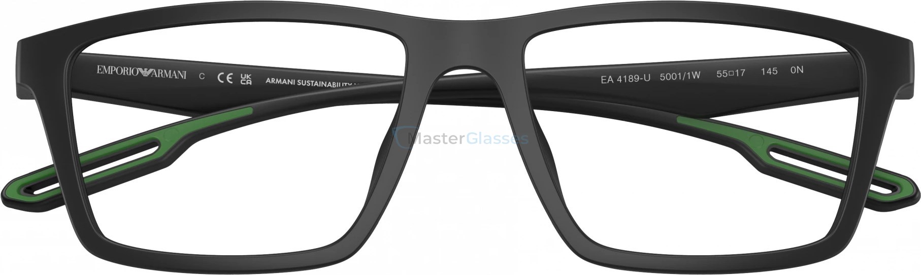 Оправа с двумя складными солнцезащитными клипонами Emporio Armani EA4189U 50011W Matte Black