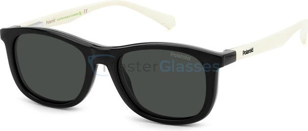 Детская оправа с солнцезащитным клипоном Polaroid Kids PLD 8054/CS 9HT Black Ivory