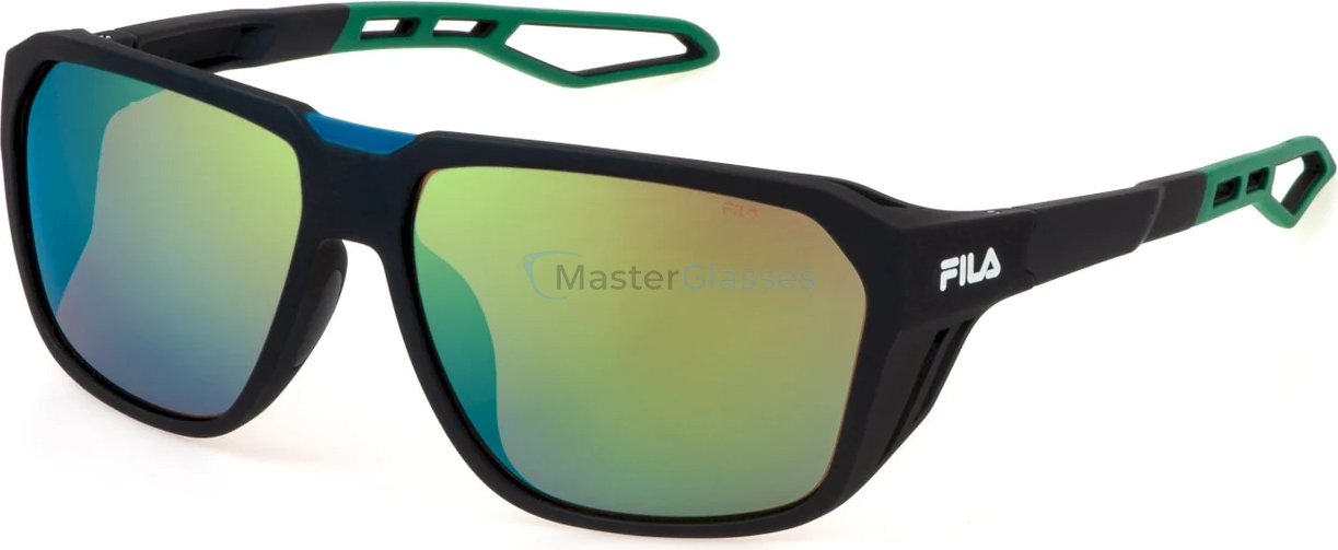 Солнцезащитные очки FILA SFI722 7U4V, цвет MATT METALLIC BLUE, BROWN/MIRROR GREEN