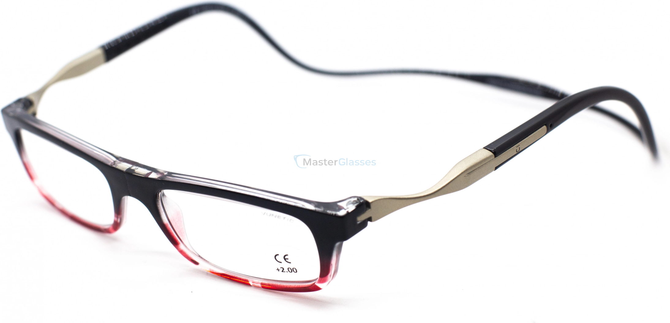 Очки CliC Vunetic Tenore Черный, красный, серебро, +1.5, гриламид, металл