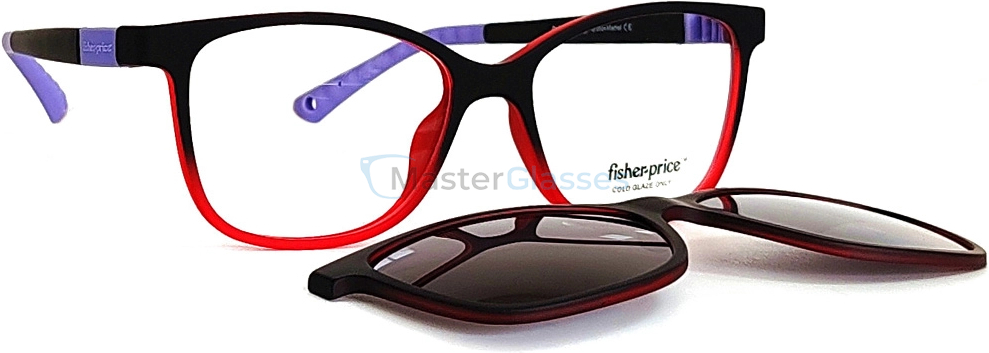 Детская оправа с солнцезащитным клипоном Fisher-Price FPCL008 RED 52-17-120