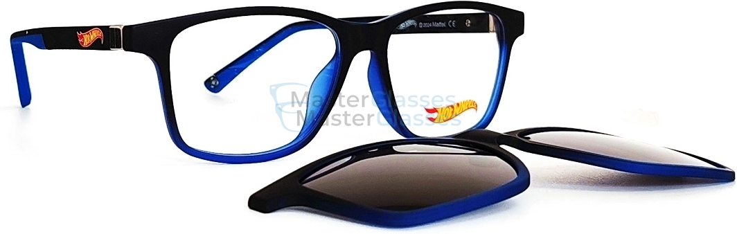 Детская оправа с солнцезащитным клипоном HOT WHEELS HWCL005 BLUE