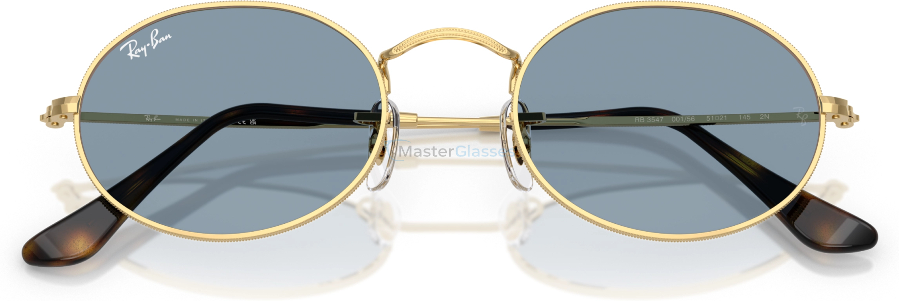 Солнцезащитные очки Ray-Ban OVAL RB3547 001/56 Gold