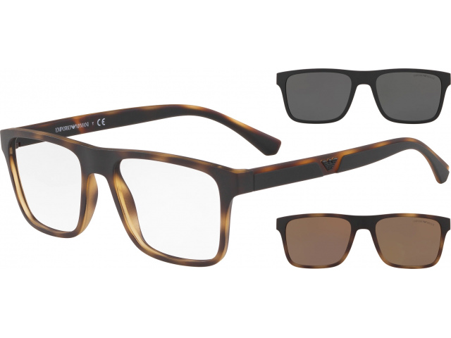 с солнцезащитными клипонами Emporio Armani EA4115 58021W Matte Havana