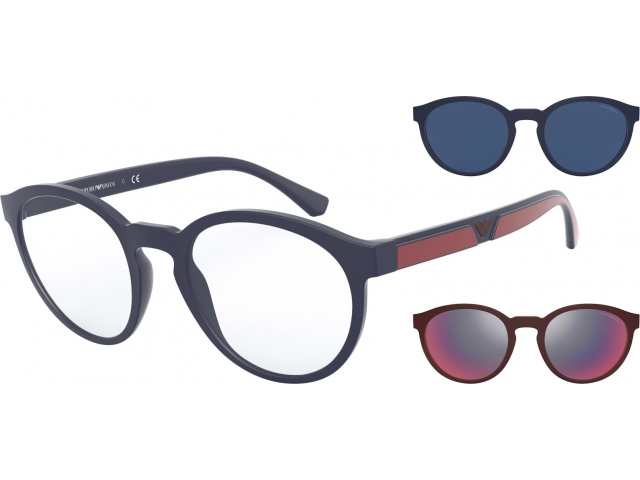 с солнцезащитными клипонами Emporio Armani EA4152 56691W Matte Blue