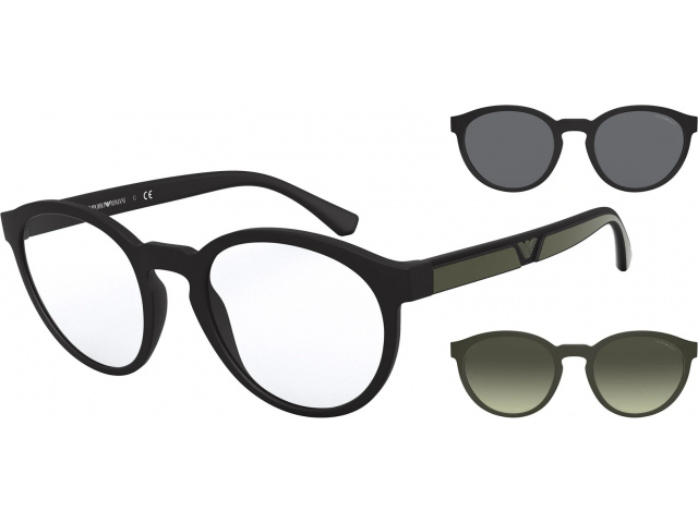 с солнцезащитными клипонами Emporio Armani EA4152 50421W Matte Black