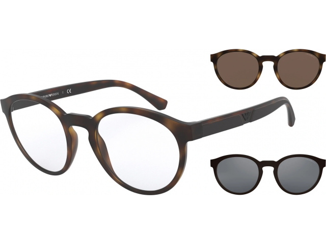 с солнцезащитными клипонами Emporio Armani EA4152 58021W Matte Havana