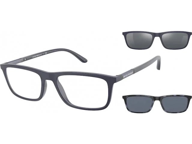 с солнцезащитными клипонами Emporio Armani EA4160 50881W Matte Blue