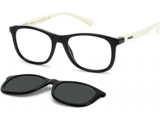 с солнцезащитным клипоном Polaroid Kids PLD 8054/CS 9HT Black Ivory