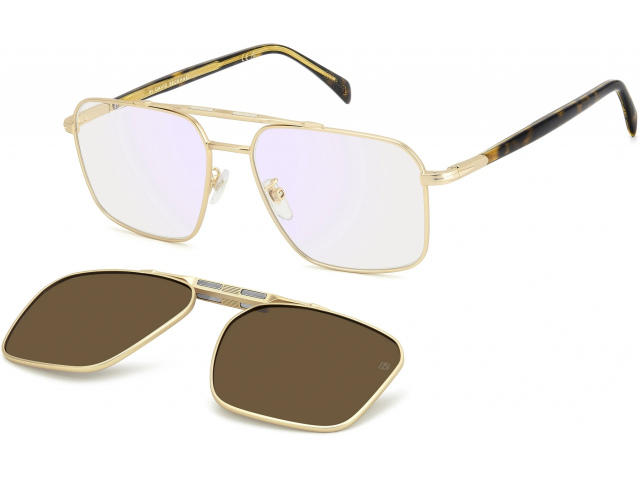 с солнцезащитным клипоном DAVID BECKHAM DB 1187/G/C 8SO MATTE GOLD HAVANA